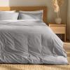 image:imageBare Home 100 Organic Cotton Full Duvet Cover Set  Crisp Percale Weave  Lightweight amp Breathable  Cooling Duvet Cover Set Full White03  Light Grey No Comforter