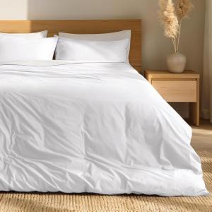 image:imageBare Home 100 Organic Cotton Full Duvet Cover Set  Crisp Percale Weave  Lightweight amp Breathable  Cooling Duvet Cover Set Full White01  White No Comforter