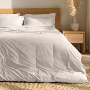 image:imageBare Home 100 Organic Cotton Full Duvet Cover Set  Crisp Percale Weave  Lightweight amp Breathable  Cooling Duvet Cover Set Full White04  French Beige No Comforter