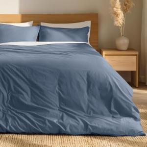 image:imageBare Home 100 Organic Cotton Full Duvet Cover Set  Crisp Percale Weave  Lightweight amp Breathable  Cooling Duvet Cover Set Full White06  Bering Sea No Comforter