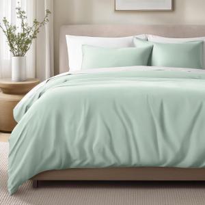 image:imageBare Home 100 Organic Cotton Sateen Duvet Cover Set  Full  400 Thread Count  Smooth Sateen Weave  Warm amp Luxurious  Duvet Cover Full Bering Sea11  Willow No Comforter