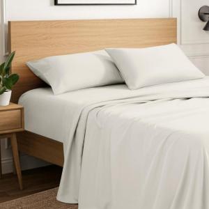 image:imageIvy Union Full Extra Long Sheet Set  UltraSoft Cooling with Deep Pockets  Breathable EasyFit  Hotel Luxury Bedding Sheets amp Pillowcases Full XL Grey08  Cream