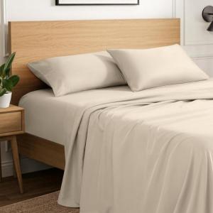 image:imageIvy Union Full Extra Long Sheet Set  UltraSoft Cooling with Deep Pockets  Breathable EasyFit  Hotel Luxury Bedding Sheets amp Pillowcases Full XL Grey07  Sand