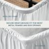 image:imageBare Home Wrap Around Bed Skirt  for King Size Beds with 15 inch Tailored Drop  Easy Fit Elastic Strap  Adjustable and Ruffled Style  Wrinkle Fade and Stain Free King Grey01  White