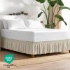 image:imageBare Home Wrap Around Bed Skirt  for King Size Beds with 15 inch Tailored Drop  Easy Fit Elastic Strap  Adjustable and Ruffled Style  Wrinkle Fade and Stain Free King Grey06  Sand