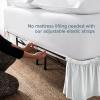 image:imageBare Home Wrap Around Bed Skirt  for King Size Beds with 15 inch Tailored Drop  Easy Fit Elastic Strap  Adjustable and Ruffled Style  Wrinkle Fade and Stain Free King Grey01  White