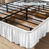 image:imageBare Home Wrap Around Bed Skirt  for King Size Beds with 15 inch Tailored Drop  Easy Fit Elastic Strap  Adjustable and Ruffled Style  Wrinkle Fade and Stain Free King Grey01  White
