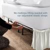 image:imageBare Home Wrap Around Bed Skirt  for King Size Beds with 15 inch Tailored Drop  Easy Fit Elastic Strap  Adjustable and Ruffled Style  Wrinkle Fade and Stain Free King Grey05  Cream