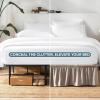 image:imageBare Home Wrap Around Bed Skirt  for King Size Beds with 15 inch Tailored Drop  Easy Fit Elastic Strap  Adjustable and Ruffled Style  Wrinkle Fade and Stain Free King Grey07  Taupe