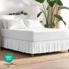 image:imageBare Home Wrap Around Bed Skirt  for King Size Beds with 15 inch Tailored Drop  Easy Fit Elastic Strap  Adjustable and Ruffled Style  Wrinkle Fade and Stain Free King Grey01  White