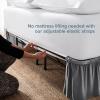 image:imageBare Home Wrap Around Bed Skirt  for King Size Beds with 15 inch Tailored Drop  Easy Fit Elastic Strap  Adjustable and Ruffled Style  Wrinkle Fade and Stain Free King Grey03  Grey