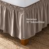 image:imageBare Home Wrap Around Bed Skirt  for King Size Beds with 15 inch Tailored Drop  Easy Fit Elastic Strap  Adjustable and Ruffled Style  Wrinkle Fade and Stain Free King Grey07  Taupe