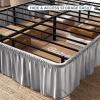 image:imageBare Home Wrap Around Bed Skirt  for King Size Beds with 15 inch Tailored Drop  Easy Fit Elastic Strap  Adjustable and Ruffled Style  Wrinkle Fade and Stain Free King Grey04  Light Grey