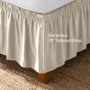 image:imageBare Home Wrap Around Bed Skirt  for King Size Beds with 15 inch Tailored Drop  Easy Fit Elastic Strap  Adjustable and Ruffled Style  Wrinkle Fade and Stain Free King Grey06  Sand