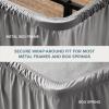 image:imageBare Home Wrap Around Bed Skirt  for King Size Beds with 15 inch Tailored Drop  Easy Fit Elastic Strap  Adjustable and Ruffled Style  Wrinkle Fade and Stain Free King Grey04  Light Grey