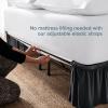 image:imageBare Home Wrap Around Bed Skirt  for King Size Beds with 15 inch Tailored Drop  Easy Fit Elastic Strap  Adjustable and Ruffled Style  Wrinkle Fade and Stain Free King Grey02  Black