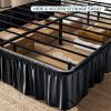 image:imageBare Home Wrap Around Bed Skirt  for King Size Beds with 15 inch Tailored Drop  Easy Fit Elastic Strap  Adjustable and Ruffled Style  Wrinkle Fade and Stain Free King Grey02  Black