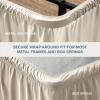 image:imageBare Home Wrap Around Bed Skirt  for King Size Beds with 15 inch Tailored Drop  Easy Fit Elastic Strap  Adjustable and Ruffled Style  Wrinkle Fade and Stain Free King Grey06  Sand