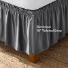 image:imageBare Home Wrap Around Bed Skirt  for King Size Beds with 15 inch Tailored Drop  Easy Fit Elastic Strap  Adjustable and Ruffled Style  Wrinkle Fade and Stain Free King Grey03  Grey