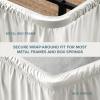 image:imageBare Home Wrap Around Bed Skirt  for King Size Beds with 15 inch Tailored Drop  Easy Fit Elastic Strap  Adjustable and Ruffled Style  Wrinkle Fade and Stain Free King Grey05  Cream