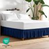 image:imageBare Home Wrap Around Bed Skirt  for King Size Beds with 15 inch Tailored Drop  Easy Fit Elastic Strap  Adjustable and Ruffled Style  Wrinkle Fade and Stain Free King Grey08  Dark Blue