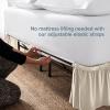image:imageBare Home Wrap Around Bed Skirt  for King Size Beds with 15 inch Tailored Drop  Easy Fit Elastic Strap  Adjustable and Ruffled Style  Wrinkle Fade and Stain Free King Grey06  Sand