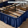 image:imageBare Home Wrap Around Bed Skirt  for King Size Beds with 15 inch Tailored Drop  Easy Fit Elastic Strap  Adjustable and Ruffled Style  Wrinkle Fade and Stain Free King Grey08  Dark Blue