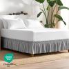 image:imageBare Home Wrap Around Bed Skirt  for King Size Beds with 15 inch Tailored Drop  Easy Fit Elastic Strap  Adjustable and Ruffled Style  Wrinkle Fade and Stain Free King Grey04  Light Grey