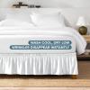 image:imageBare Home Wrap Around Bed Skirt  for King Size Beds with 15 inch Tailored Drop  Easy Fit Elastic Strap  Adjustable and Ruffled Style  Wrinkle Fade and Stain Free King Grey01  White