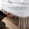 image:imageBare Home Wrap Around Bed Skirt  for King Size Beds with 15 inch Tailored Drop  Easy Fit Elastic Strap  Adjustable and Ruffled Style  Wrinkle Fade and Stain Free King Grey07  Taupe