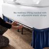 image:imageBare Home Wrap Around Bed Skirt  for King Size Beds with 15 inch Tailored Drop  Easy Fit Elastic Strap  Adjustable and Ruffled Style  Wrinkle Fade and Stain Free King Grey08  Dark Blue
