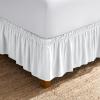 image:imageBare Home Wrap Around Bed Skirt  for King Size Beds with 15 inch Tailored Drop  Easy Fit Elastic Strap  Adjustable and Ruffled Style  Wrinkle Fade and Stain Free King Grey01  White