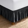 image:imageBare Home Wrap Around Bed Skirt  for King Size Beds with 15 inch Tailored Drop  Easy Fit Elastic Strap  Adjustable and Ruffled Style  Wrinkle Fade and Stain Free King Grey02  Black