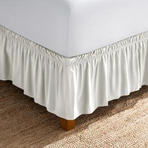 image:imageBare Home Wrap Around Bed Skirt  for King Size Beds with 15 inch Tailored Drop  Easy Fit Elastic Strap  Adjustable and Ruffled Style  Wrinkle Fade and Stain Free King Grey05  Cream