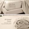 image:imageBare Home 100 Organic Cotton King Sheet Set  400 Thread Count  Smooth Sateen Weave  Breathable amp Cooling  Hotel Luxury Set  Deep Pocket Bed Sheets King Sand08  Sand