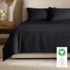 image:imageBare Home 100 Organic Cotton King Sheet Set  400 Thread Count  Smooth Sateen Weave  Breathable amp Cooling  Hotel Luxury Set  Deep Pocket Bed Sheets King Sand02  Black