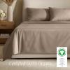 image:imageBare Home 100 Organic Cotton King Sheet Set  400 Thread Count  Smooth Sateen Weave  Breathable amp Cooling  Hotel Luxury Set  Deep Pocket Bed Sheets King Sand05  Taupe