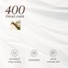 image:imageBare Home 100 Organic Cotton King Sheet Set  400 Thread Count  Smooth Sateen Weave  Breathable amp Cooling  Hotel Luxury Set  Deep Pocket Bed Sheets King Sand01  White