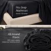 image:imageBare Home 100 Organic Cotton King Sheet Set  400 Thread Count  Smooth Sateen Weave  Breathable amp Cooling  Hotel Luxury Set  Deep Pocket Bed Sheets King Sand02  Black