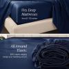 image:imageBare Home 100 Organic Cotton King Sheet Set  400 Thread Count  Smooth Sateen Weave  Breathable amp Cooling  Hotel Luxury Set  Deep Pocket Bed Sheets King Sand10  Dark Blue