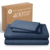 image:imageBare Home 100 Organic Cotton King Sheet Set  400 Thread Count  Smooth Sateen Weave  Breathable amp Cooling  Hotel Luxury Set  Deep Pocket Bed Sheets King Sand11  Bering Sea