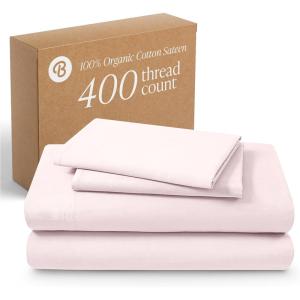 image:imageBare Home 100 Organic Cotton King Sheet Set  400 Thread Count  Smooth Sateen Weave  Breathable amp Cooling  Hotel Luxury Set  Deep Pocket Bed Sheets King Sand16  Dusty Pink