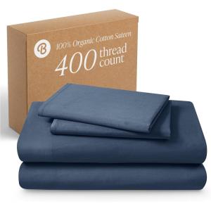 image:imageBare Home 100 Organic Cotton King Sheet Set  400 Thread Count  Smooth Sateen Weave  Breathable amp Cooling  Hotel Luxury Set  Deep Pocket Bed Sheets King Sand11  Bering Sea