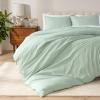 image:imageBare Home Apartment Ready Organic Cotton Percale Duvet Bundle  Full  9 Pieces Including Duvet Cover Set with Insert Sheet Set amp Mattress Pad  Lightweight amp Breathable  Full Dusty Blue09  Willow