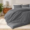 image:imageBare Home Apartment Ready Organic Cotton Percale Duvet Bundle  Full  9 Pieces Including Duvet Cover Set with Insert Sheet Set amp Mattress Pad  Lightweight amp Breathable  Full Dusty Blue02  Grey