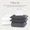 image:imageBare Home Apartment Ready Organic Cotton Percale Duvet Bundle  Full  9 Pieces Including Duvet Cover Set with Insert Sheet Set amp Mattress Pad  Lightweight amp Breathable  Full Dusty Blue02  Grey