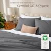 image:imageBare Home Apartment Ready Organic Cotton Percale Duvet Bundle  Full  9 Pieces Including Duvet Cover Set with Insert Sheet Set amp Mattress Pad  Lightweight amp Breathable  Full Dusty Blue02  Grey