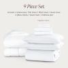 image:imageBare Home Apartment Ready Organic Cotton Percale Duvet Bundle  Full  9 Pieces Including Duvet Cover Set with Insert Sheet Set amp Mattress Pad  Lightweight amp Breathable  Full Dusty Blue01  White