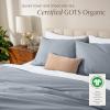 image:imageBare Home Apartment Ready Organic Cotton Percale Duvet Bundle  Full  9 Pieces Including Duvet Cover Set with Insert Sheet Set amp Mattress Pad  Lightweight amp Breathable  Full Dusty Blue07  Dusty Blue