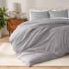 image:imageBare Home Apartment Ready Organic Cotton Percale Duvet Bundle  Full  9 Pieces Including Duvet Cover Set with Insert Sheet Set amp Mattress Pad  Lightweight amp Breathable  Full Dusty Blue03  Light Grey